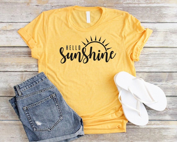 Sun Shirt Hello Sunshine Shirt Unisex Hello Shirt Graphic Tees | Etsy