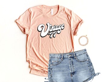 Gepersonaliseerde verjaardag shirt Unisex Vintage geboortejaar shirt beste vriend verjaardagscadeaus voor haar retro aangepaste verjaardag shirt