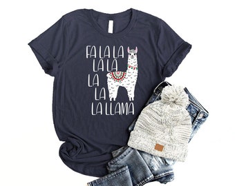 Fa La La La Llama Christmas Shirt Unisex Funny Christmas Shirt for Women Christmas Llama Shirt Holiday Shirts Llama Christmas Gift