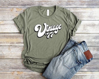 Personalized Birthday Shirt Unisex Vintage Birth Year Shirt Best Friend Birthday Gifts for Her Retro Custom Birthday Shirt