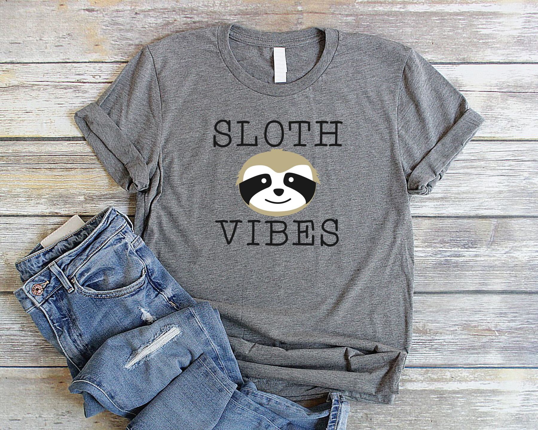 Sloth Vibes Shirt Unisex Sloth Shirt Women Sloth Lovers Shirt | Etsy