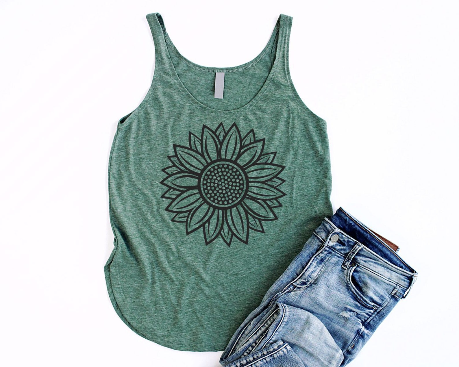Sunflower Tank Top Women Boho Tank Tops for Women Botanical - Etsy