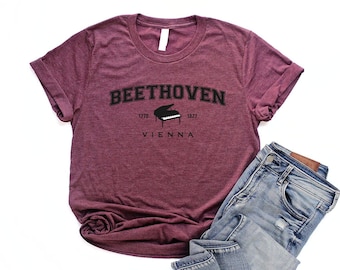 Beethoven Shirt Piano Shirt Unisex Classical Music Shirt Ludwig Van Beethoven Music Teacher Gift Orchestra T Shirt Classical Music Composer