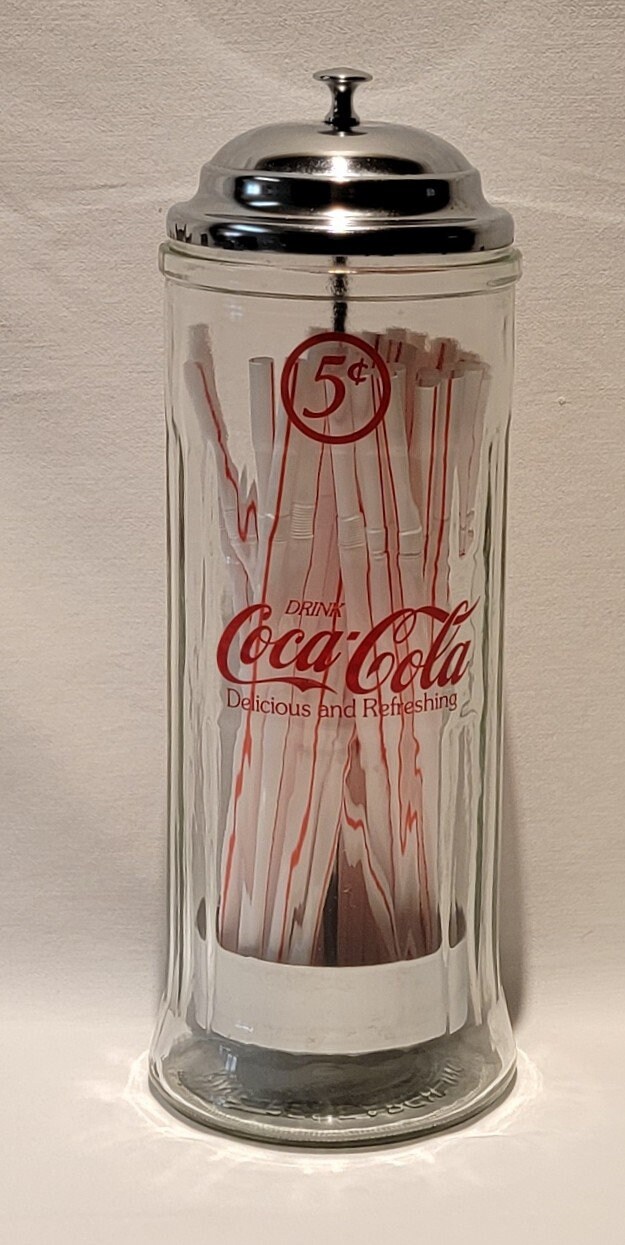 Vintage Cocacola Straw Dispenser Etsy