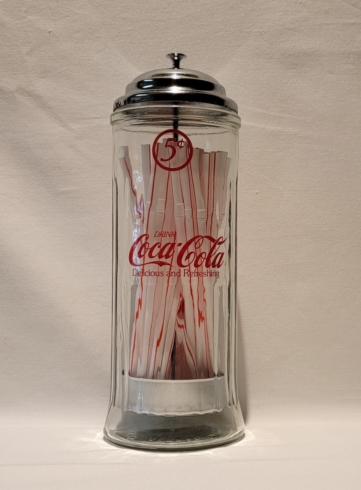 Vintage Cocacola Straw Dispenser Etsy