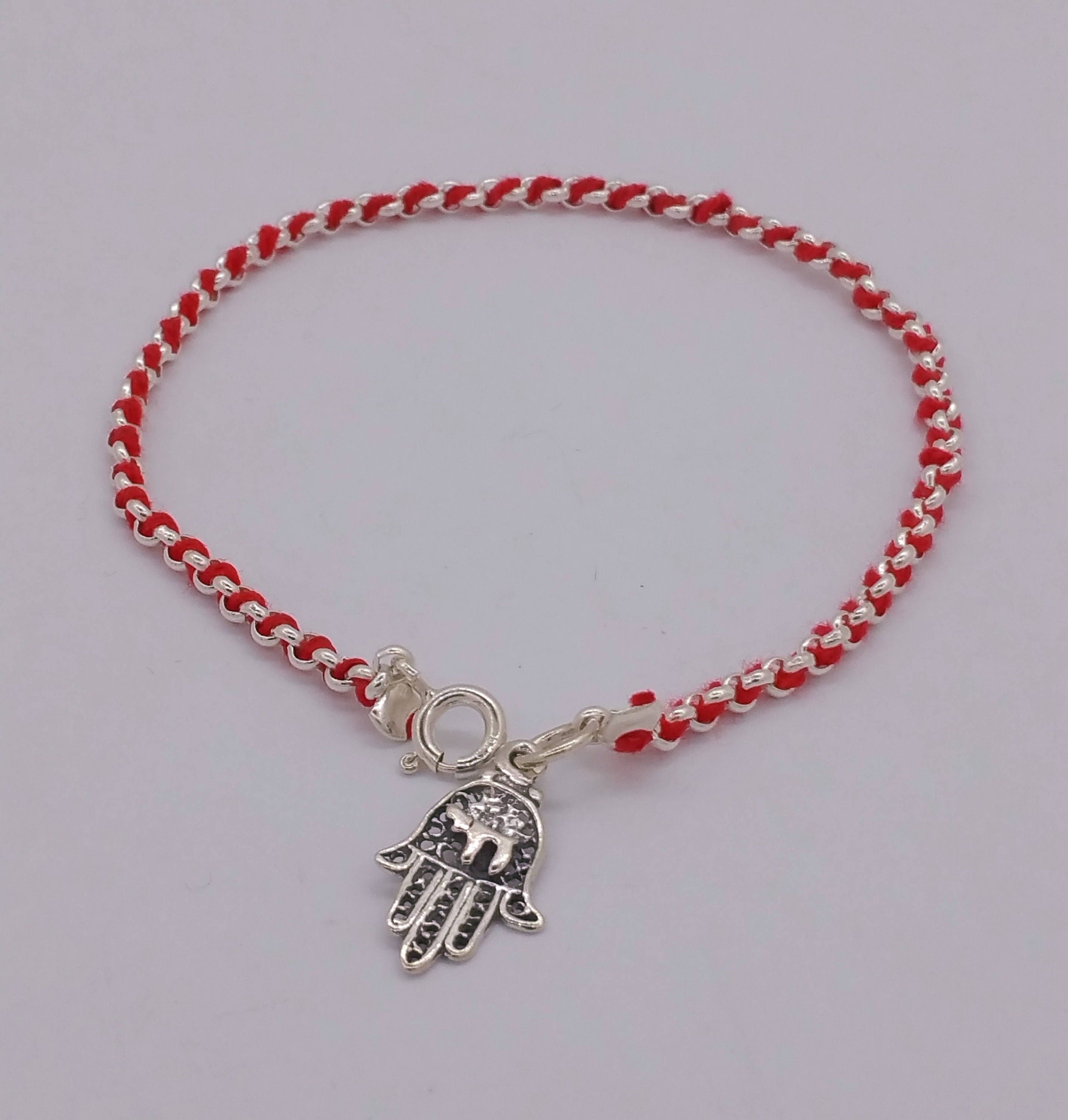 Pulsera Hamsa Mal De Ojo En Plata De Ley 925 - Con Circonitas Cúbicas, Ajustable 25 Cm, Regalo Protector