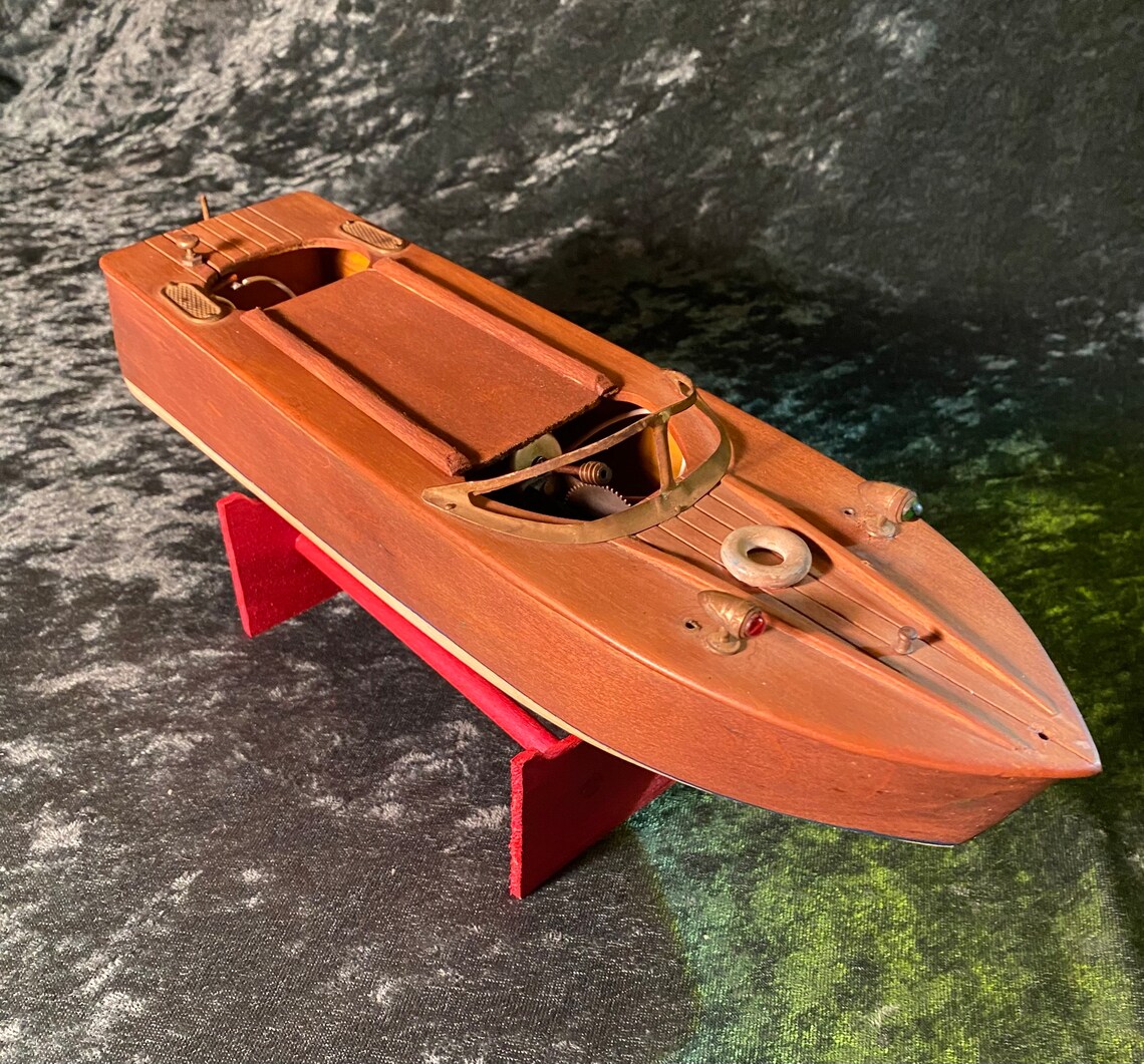 Vintage Battery Operated Wood Toy Boat Made in Japan - Etsy