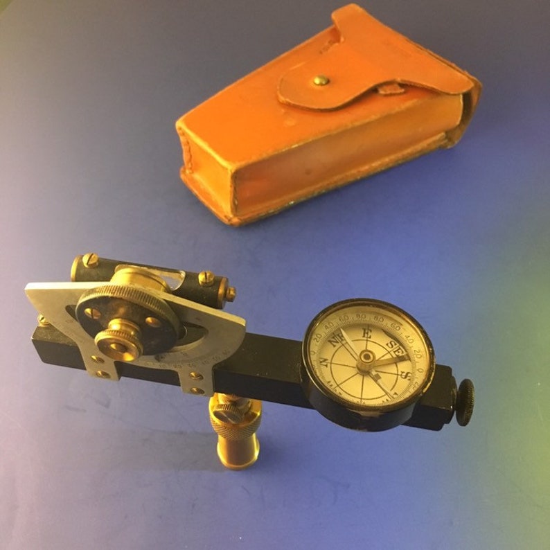 Vintage Abney Reflecting Level Pocket Altimeter Compass Made By Keuffel Esser Co New York - 