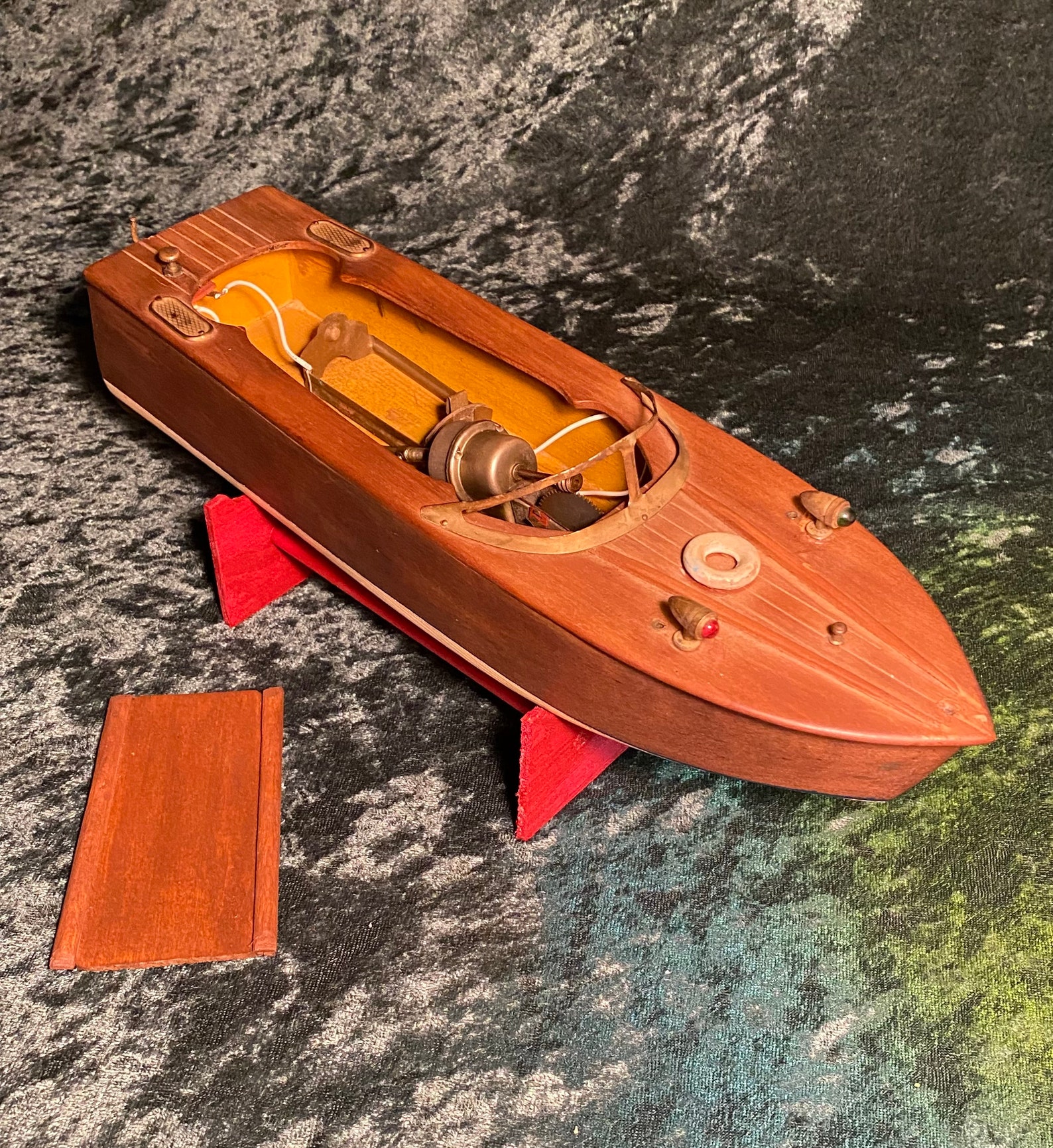 Vintage Battery Operated Wood Toy Boat Made in Japan - Etsy