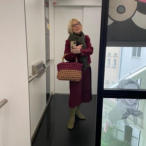 Grobstricktasche  klobiges Garn terrosso burgunder