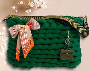 Sac en grosse maille vert