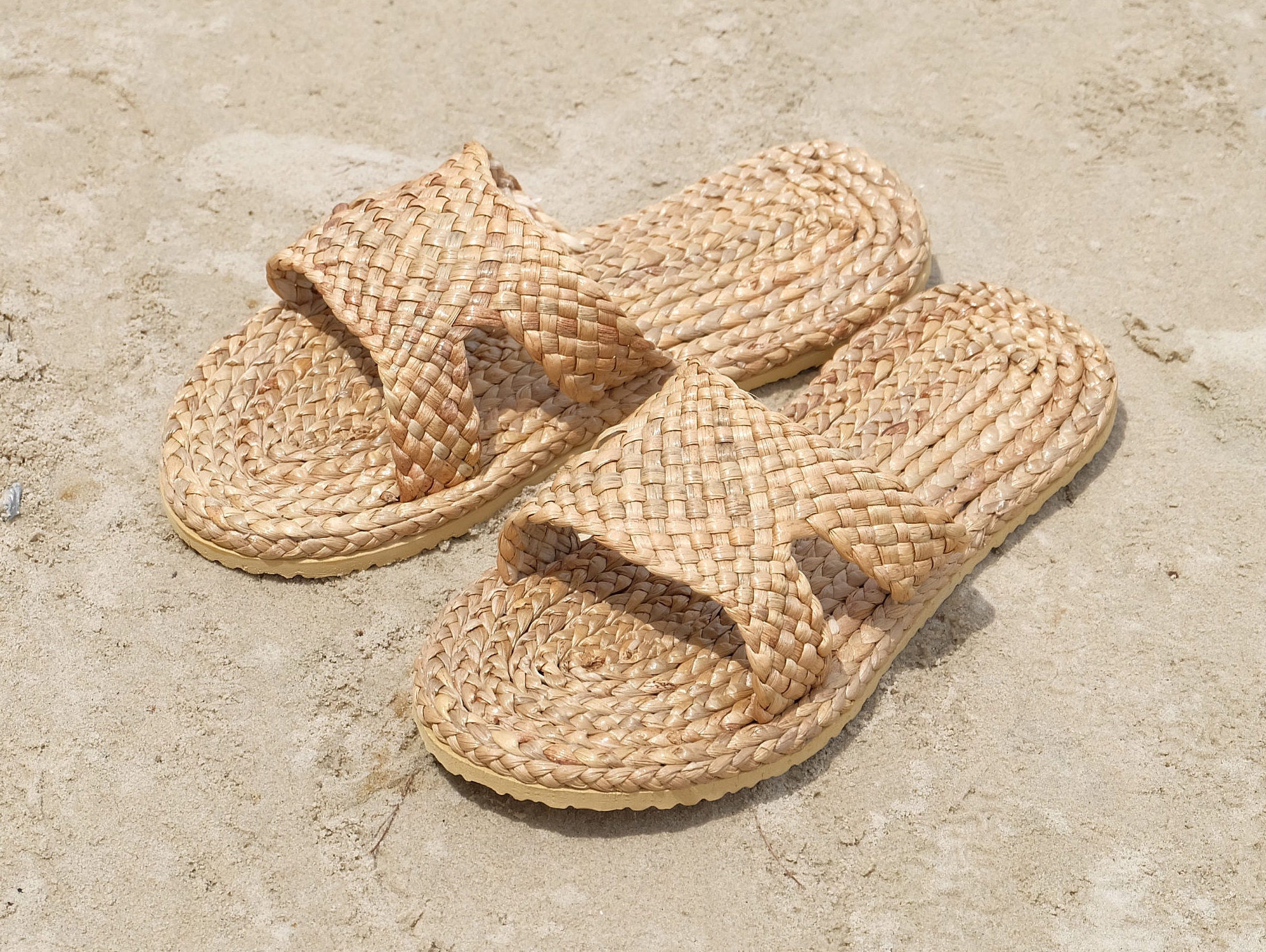 Straw Shoes/Straw Slippers/Woven Shoes Thai Slippers Sandals | Etsy