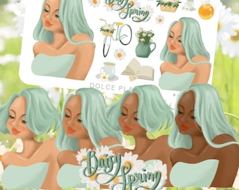 Daisy Spring Planner and Journal Stickers