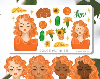 Leo Zodiac Astrology Planner and Journal Stickers