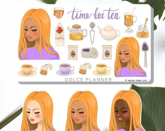 Time for Tea, Tea Time, Tea Party Girl Planner and Journal Stickers