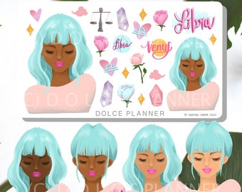 Libra Zodiac Astrology Planner and Journal Stickers