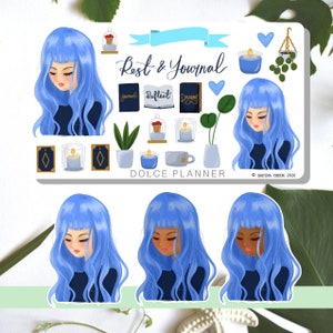Rest and Journal, Journaling, quite time, Girl Planner and Journal Stickers
