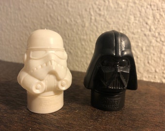 1980 ESB Star Wars Candy Dispenser Heads- No Candy- Storm Trooper & Darth Vader! Vintage Unique Collectors Item!