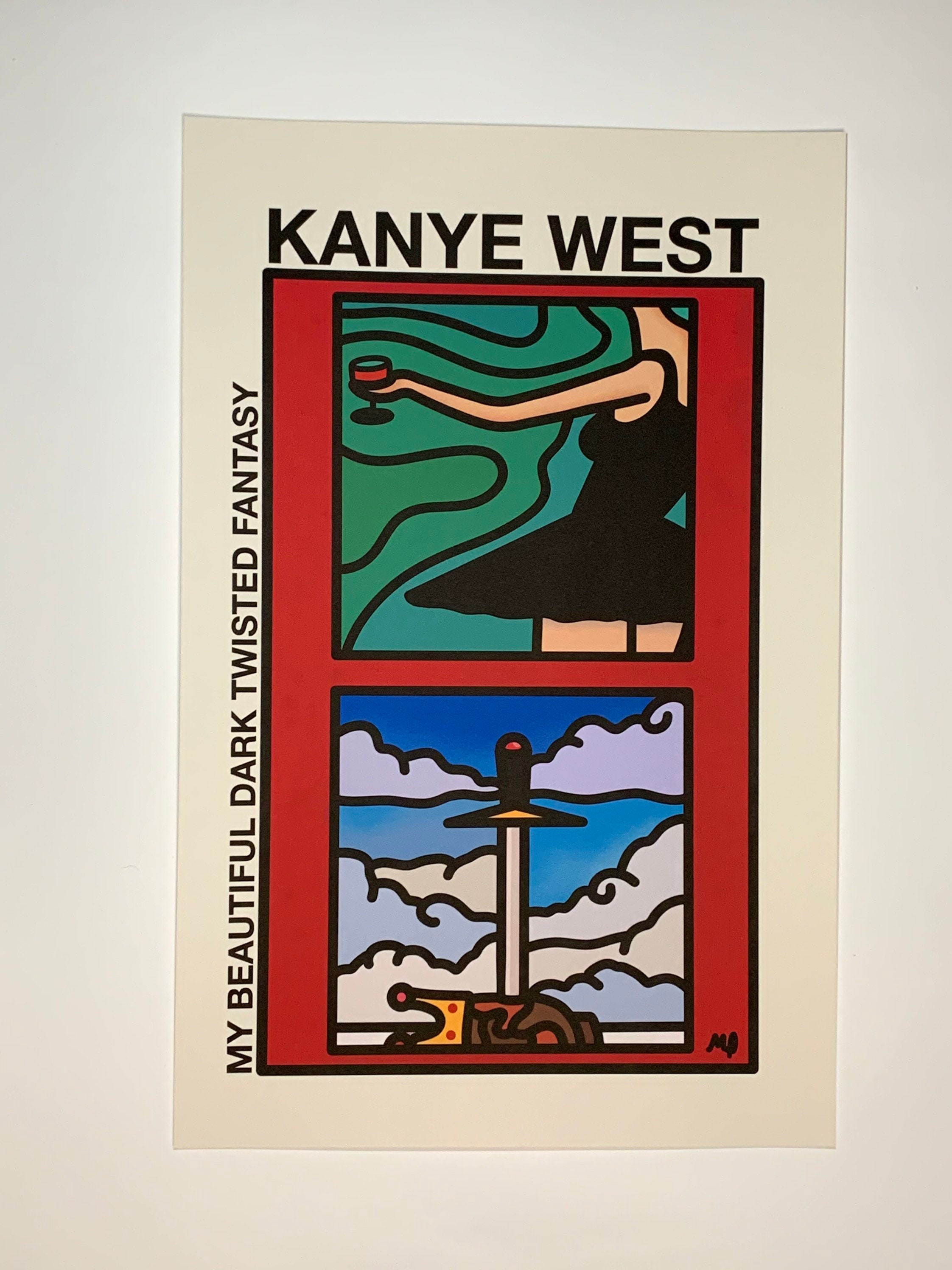 Kanye West Poster // Kanye West My Beautiful Dark Twisted Fantasy Pos…
