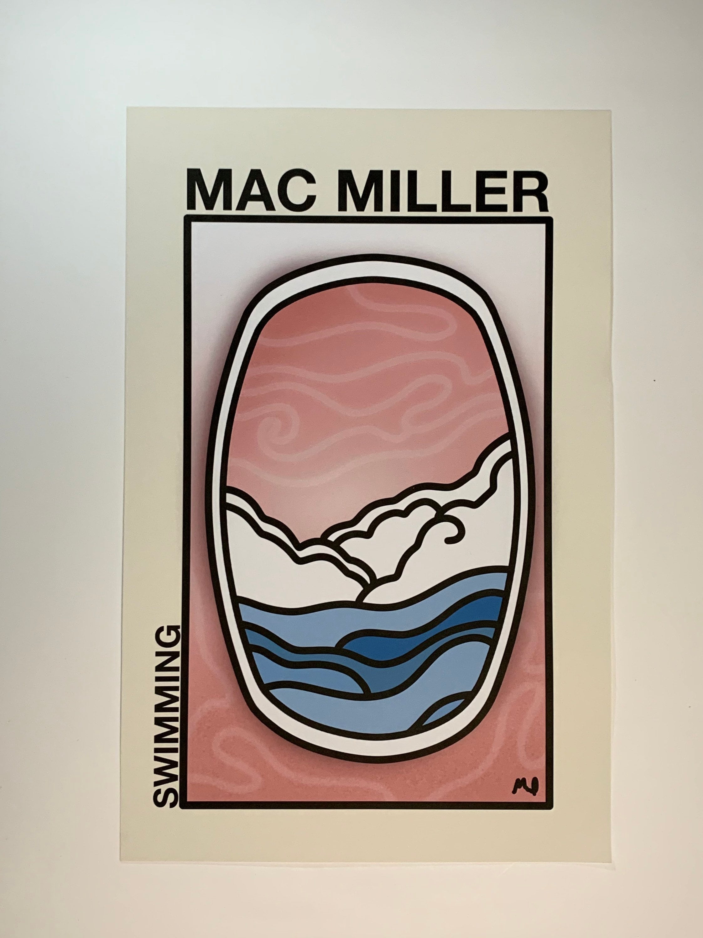 MAC MILLER Minimalist Music Poster Posteritty Minimal Print Art Swimming Dang