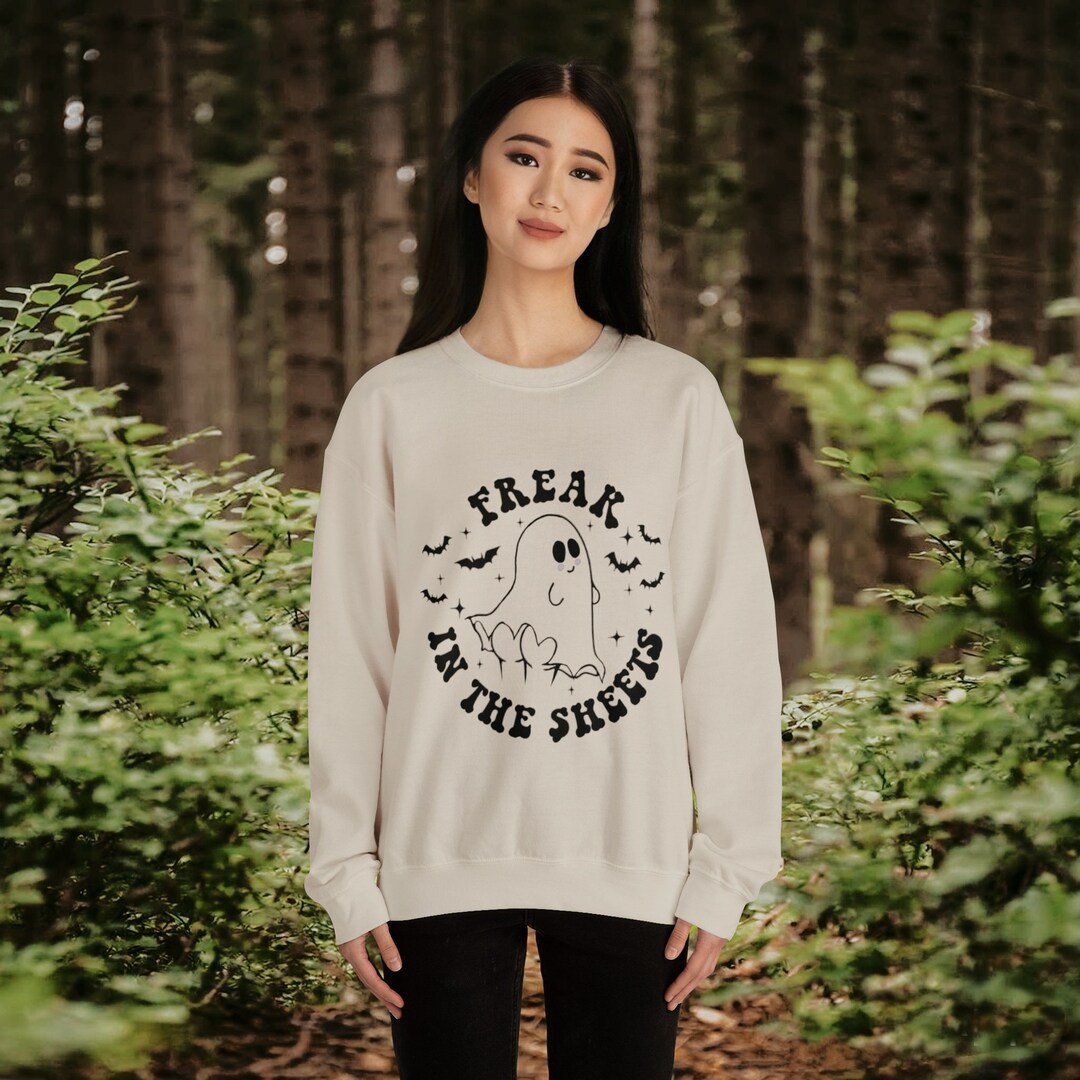 Freak in the Sheets Funny Halloween Sweater Cute Ghost Etsy