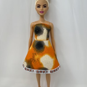 Glittery Halloween Doll Dress: 11.5&quot; Doll Clothes