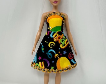 11.5" Fashion Doll Birthday Party Dress