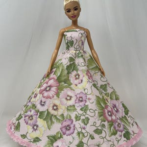 Pink Floral Easter Doll Dress: 11.5&quot; Doll Clothes