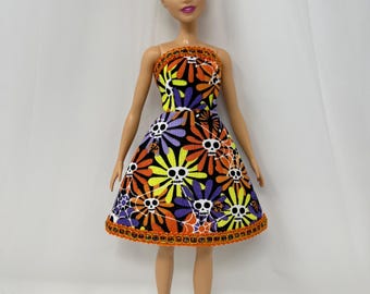Whimsical Halloween Doll Dress: 11.5" Doll Clothes
