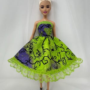 Spooky Spider Web Doll Dress: Halloween Costume Clothes for 11.5&quot; Fashion Doll
