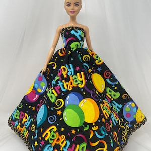 Birthday Doll Dress-11.5&quot; Doll Clothes-Elegant Birthday Dress- Birthday Balloon Dress-Birthday Party Dress-Unique Gifts for Kids