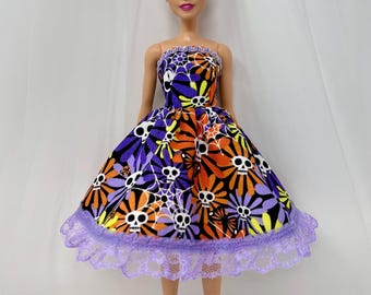 Whimsical Halloween Doll Dress: 11.5" Doll Clothes