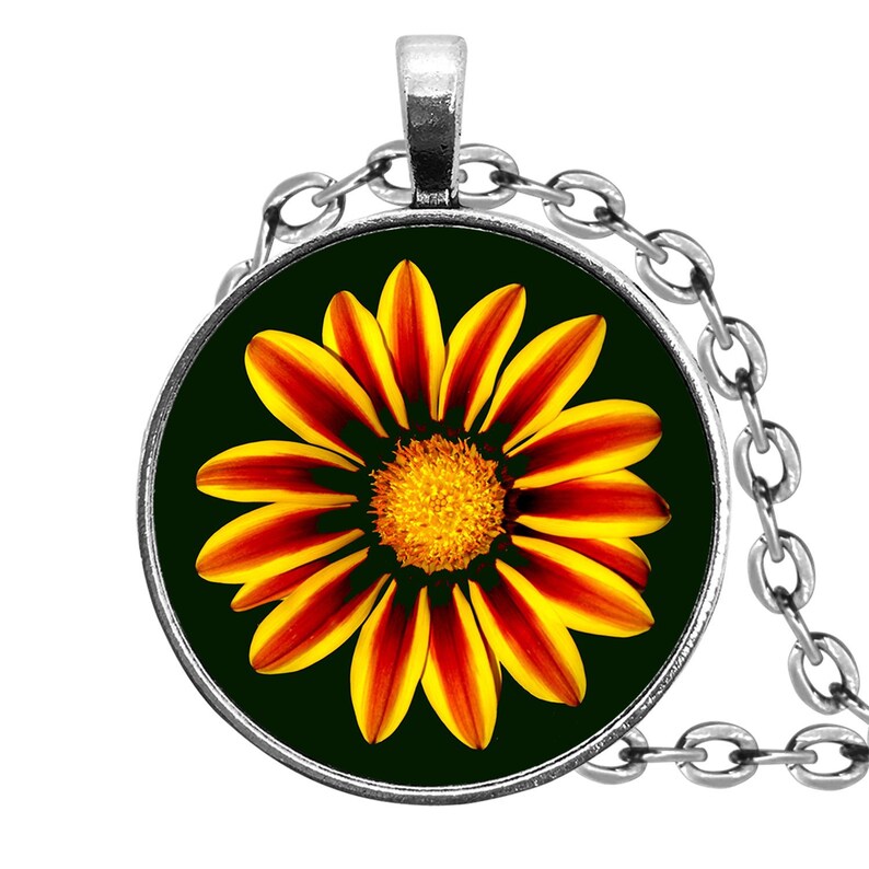 Cufflinks, KeyChain Drop Earrings KeyRing Finger Ring Pendant Necklace Stud Earrings Yellow Gerber Daisy \u2022 Jewelry Sets Tie Clip