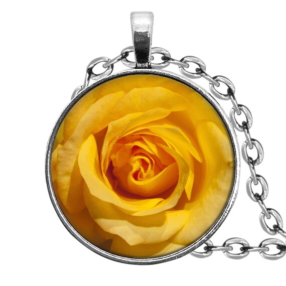 Yellow Rose Jewelry Sets Handmade Photo Jewelry Glass Etsy