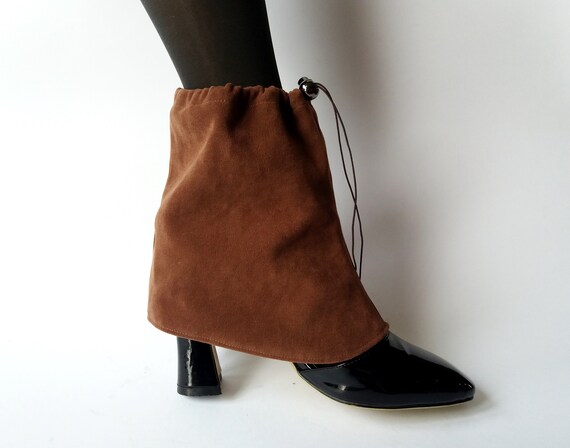 Ankle Leather Spats Suede Effect Fabric Scorched Earth - Suede Leather Fabric Uk Ankle Leather Spats Suede Effect Fabric Scorched Earth - Suede Leather Fabric Uk