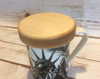 Coffee mug Cover, Lid, Topper, Coaster,  Wooden coaster, Hardwood