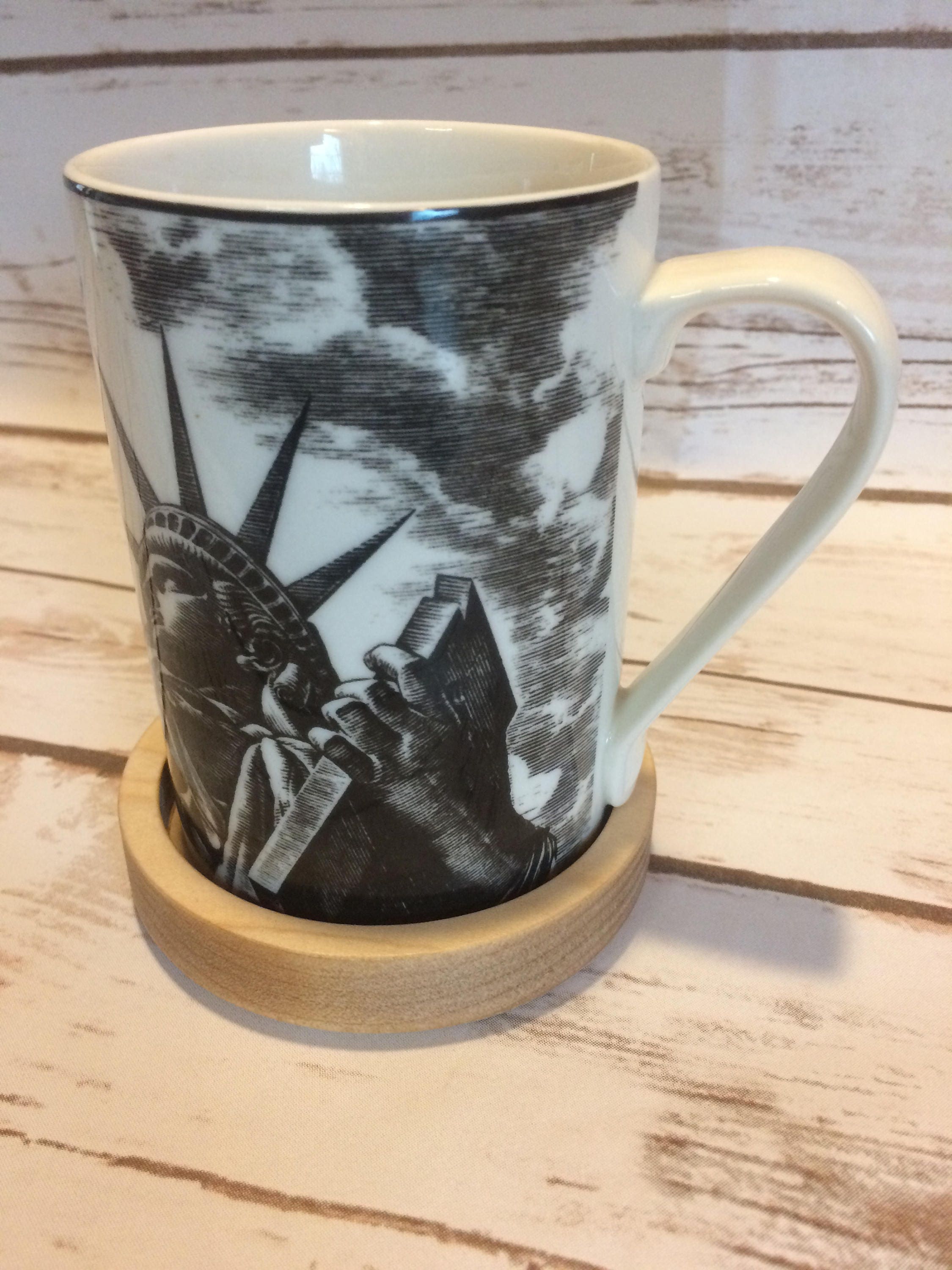 Coffee Mug Cover, Lid, Topper, Coaster, Wooden Coaster, Hardwood - Etsy