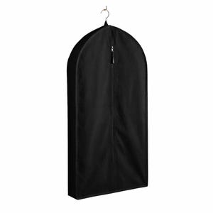 Zippered Garment Bag - Black Cotton Garment Bag for Travel and Storage - Perfect for Suits, Dresses and All Your Wardrobe Essentials