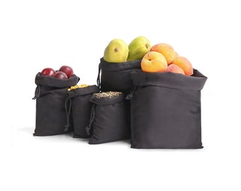 5 x 7 Inches Black Cotton Storage Bags – Reusable Drawstring Bags for Organizing, Travel, Laundry, Shoes, Gifts, or Closet Storage