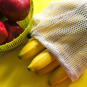 5 x 7 Inches Mesh Produce Bags – Reusable Grocery & Storage Bags for Fruits, Veggies, or Travel – Lightweight and Washable with Drawstring