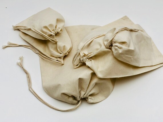 Size 5/"x7/" inches Natural Cotton Muslin bags *Eco-Friendly* Choose from QTY