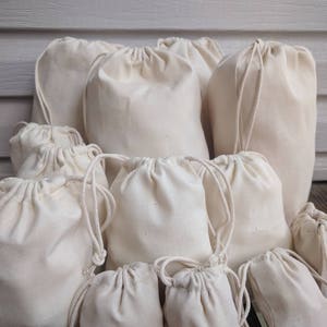 Biglotbags - 5 x 7 Inches Premium Quality Cotton Canvas Double Drawstring - Natural Cotton Food Storage Bags - Gift & Party Favor Bags