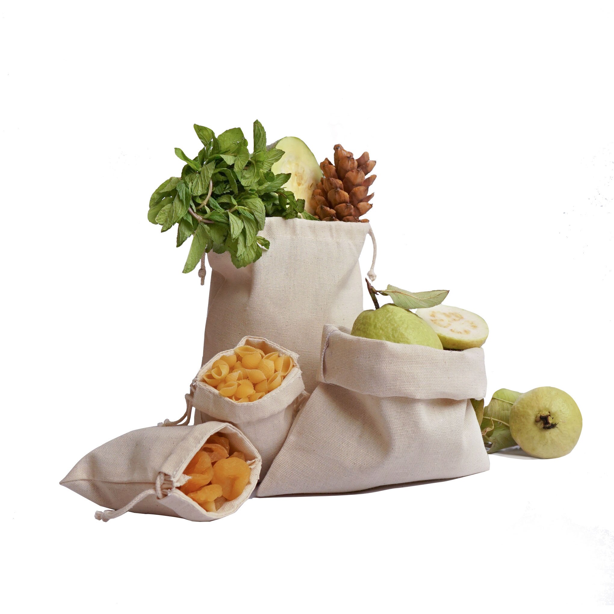 Biglotbags - 8 x 10 Inches Premium Cotton Muslin Bags - 100% Organic Canvas Cotton Double Drawstring Reusable Muslin Bags - 100 Pieces