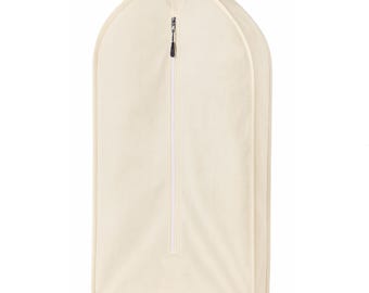 Zippered Garment Bag, 100% Cotton Hanging Garment Bag, Travel Garment Bag, Long Garment Bag, Wedding Dress Storage, Suit Carrier Bag