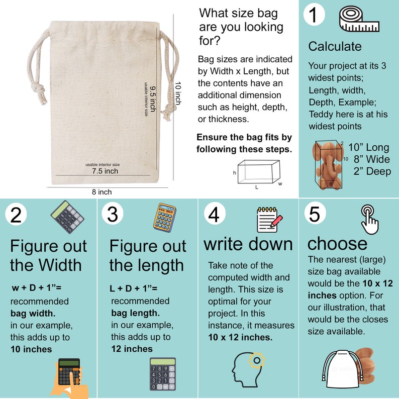 Biglotbags Premium 100% Organic Cotton Double Drawstring Storage Muslin Bag. 145 GSM Cotton Durable Bags Food Storage, Gift & Favor Bags image 6