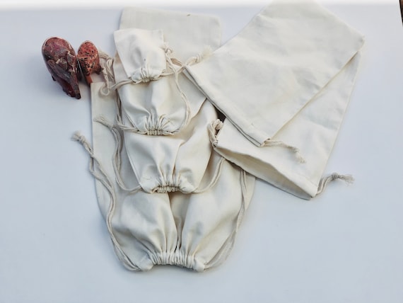 100% Cotton Canvas Muslin Bags, Reusable Double Drawstring Bags, Gift Bags, Craft Bags, Produce Bags, Wedding Favors, Dust & Coin Bags