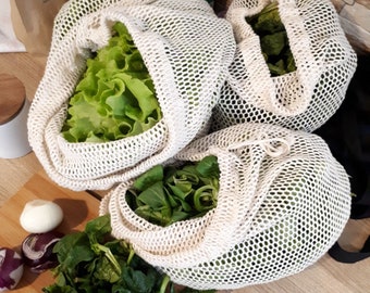 Reusable ProduceOrganic Cotton Bags - Reusable Produce Bags for Grocery and Storage. Custom Listing