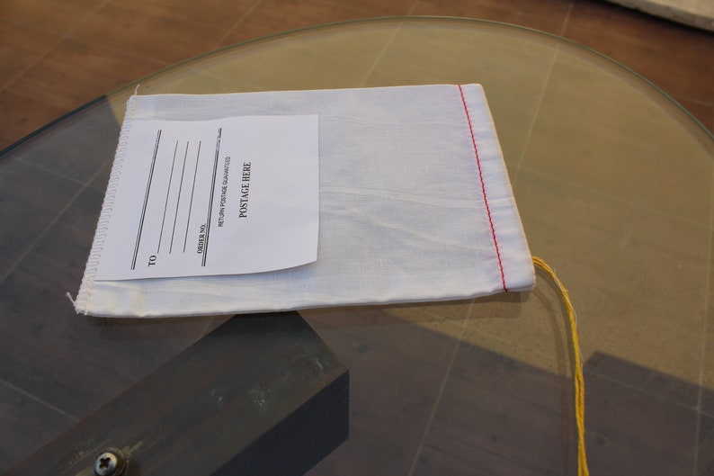 Great for Packaging Premium Quality Red Hem and Yellow Drawstring 6 x 8 Inches Cotton Muslin Bags Great Value