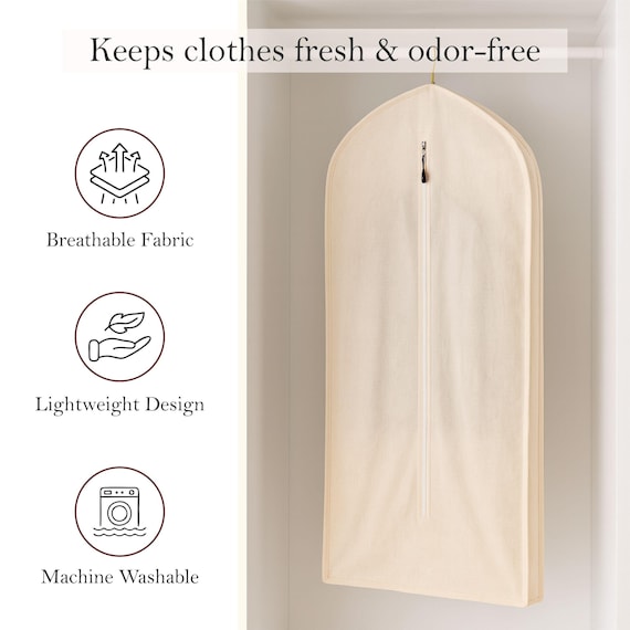 Zippered Garment Bag, 100% Cotton Hanging Garment Bag, Travel Garment Bag, Long  Garment Bag, Wedding Dress Storage, Suit Carrier Bag - Etsy