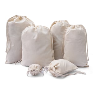 Bolsas de muselina 100 % algodón de 30 x 40 cm, reutilizables, con doble cordón, para regalo, manualidades, productos, recuerdos de boda y bolsas para el polvo.